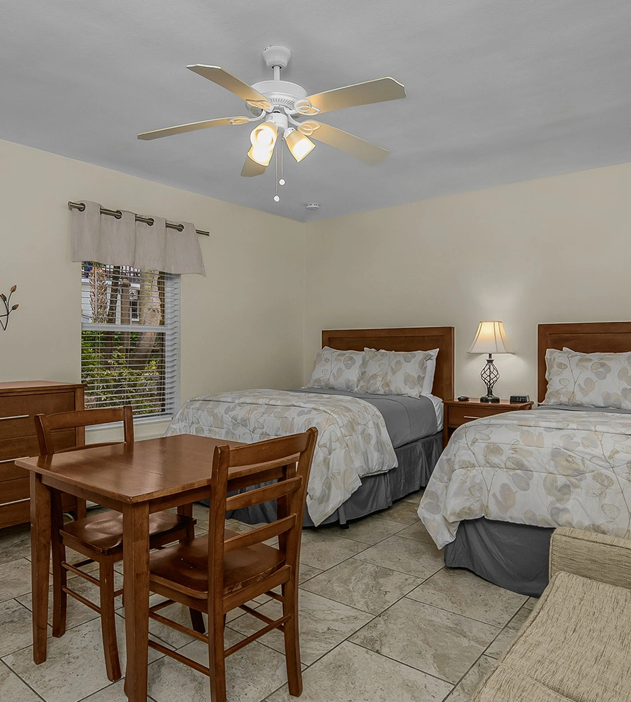 Two Double Beds Along the Pool and Garden 1